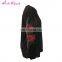 Drop Shipping Black Splicing Round Neck Embroidered Long Sleeve Flower Long Dress