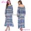 Long Sleeves Off Shoulder Beach Wear Bohemian Chic Boho Maxi Dress