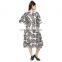 Indian Women's Wear 100%Cotton Maxi Dress Knee Length Kimono Sleeves Paisley Beach Loose Kaftan