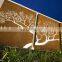 Water resistant corten steel decorative screen wall panel with 3d led light
