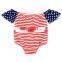 wholesale baby clothes 4th of July the Stars and Stripes off shoulder kids bodysuit