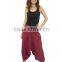 Burgundy Hippie Hippy Harem Pants Baggy Loose Aladdin Yoga Boho Gypsy Wide Leg Comfy Ninja Pants