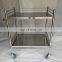 Clinic 201 Stainless Steel 2 Shelf Instrument Trolley for Hospital Use