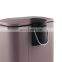 Amazon hot selling metal rectangular 5l foot pedal bin soft closed waste bin home bathroom kitchen trash can