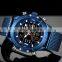 NAVIFORCE 9153 Mens Luxury Japan Quartz Digital Watch Stainless Steel Mesh Strap Fashion Wrist Watch