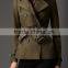 Leather Detail Gabardine Trench Jacket for lady