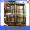 wood bookcase with glass doors,wood carved bookcase walnut color