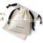Hot seller 100% Eco-friendly natural color cotton packing gift thick  jewelry pouch drawstring blank custom logo bag canvas
