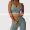 Seamless Wholesale Ribbed Wide Straps Fitness Yoga Bras Workout High Impact Sports Tops