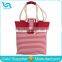 Navy Stripe Pattern Canvas Rope Handle Beach Bag Sailor Beach Bag