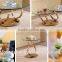 Glass top table with stainless steel leg