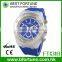 FT1318_BL 3 eyes PC Translucent Case Silicone Strap japan movt quartz Logo watches