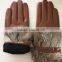 ladies sheepskin leather rabbit fur glove belt fashion lady leather gloves