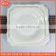 wholesale customized sculpture flower new design dinner white porcelain square dinner plates for hotel restaurant home ceramic