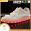 Ladies leather soles flat shoes high quality luminous led flash roller skate shoes light