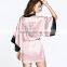 High Quality Soft Silk Lace Sexy Nightgown Summer Nightdress Pink Casual Sleepwear Sling Lingerie Dress Robe Set