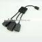 Manufactory micro usb otg hub adapter with high quality data transfer