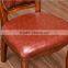 Dining room furniture rubber wood chair genuine leather dining chair