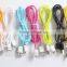 Wholesale flat design jelly color micro usb cable, flat design usb charger cable