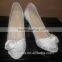 Handmade white wedding shoes for women high heel party shoes