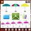 Top quality rainbow color logo custom folding beach umbrella for advertising