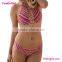 High Neck Tankini Swimsuits Vintage Cut out Two Piece Bikini Set pin up swimwear