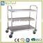 Hospital food trolleys round tube, stainless steel food trolley for sale