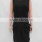 Lady's crepe backless belted dress