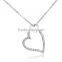 18K White gold long chain heart personalized name female necklace