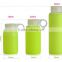 jelly color glass bottle with silicone sleeve