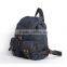 Fashion jean backpack travel canvas bags cowboy bags with contrast color, genuine leather or puFashion jean backpack travel can