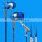 New metallic In-Ear Fashion Music super bass Headphone Headset Earphone with Microphone for iphone Mobile Phone