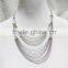 Fashion Silver Multi Row Chain Pendant Necklace Bone Metal Double Layered Necklace 2016 Fashion Style Wholesale