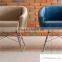 TB wholesale modern wire leg blue round lounge chair