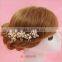 Elegant Handmade Gold Crystal Pearls Flower Wedding Hair Comb Bridal Hair accessorie