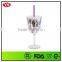 12oz double wall plastic wine glass with lid and straw