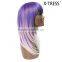 Young women  High quality factory wholesale long synthetic two colors 152g 18inch long wavy colorful party wigs