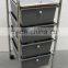 4 tier gray drawer storage organizer rolling trolley cart Chrome