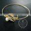 65mm diameter one end open 14K light gold,silver butterfly wing fresh water pearl charm wiring fashion bangle bracelet 6490056
