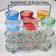 6pcs glass spice jar with metal rack