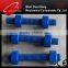 heavy duty a193 b7 teflon stud bolts with 2h nuts