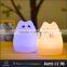 colorful silicone cat shape light dimmable led bedside lamp