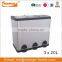 60L Rectangular Stainless Steel 3 compartments Recycle Bin