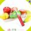 wholesale hot wooden cutting food toy colorful wooden pretend cutting food toy baby cutting fruits and vegetables W10B125