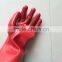 35CM lenth red industrial pvc gloves pvc coated glove