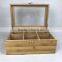custom luxury finish bamboo/wooden tea box with 8 compartments