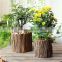 custom made decorative vintage style rustic wooden flower pot