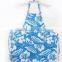 Jeanette printing waterproof apron, dark blue flowers leaves aprons