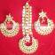 Kundan Jadau Earring Tikka gold plated chand bali Set