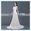 High Quality Italian Lace Cap Sleeve A Line Long Wedding Dress